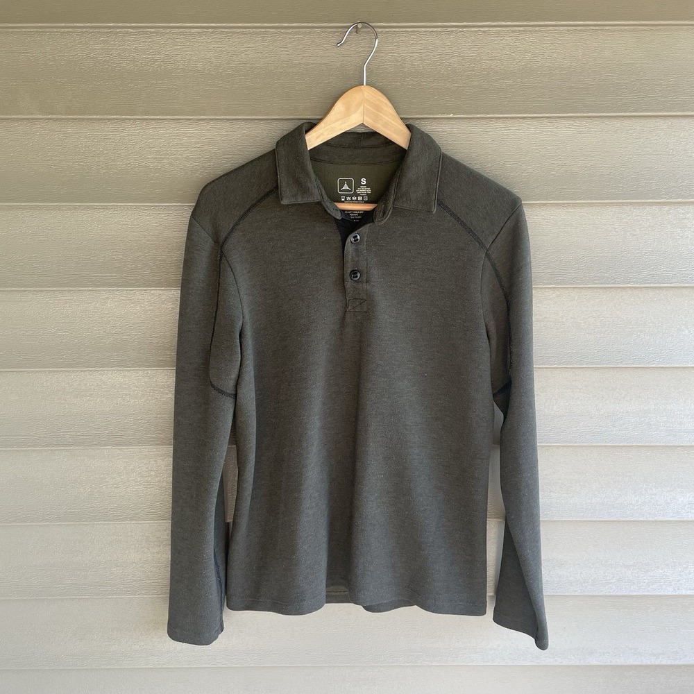 Triple Aught Design TAD Polo Longsleeve Men's Small Merino Wool Blend Made USA